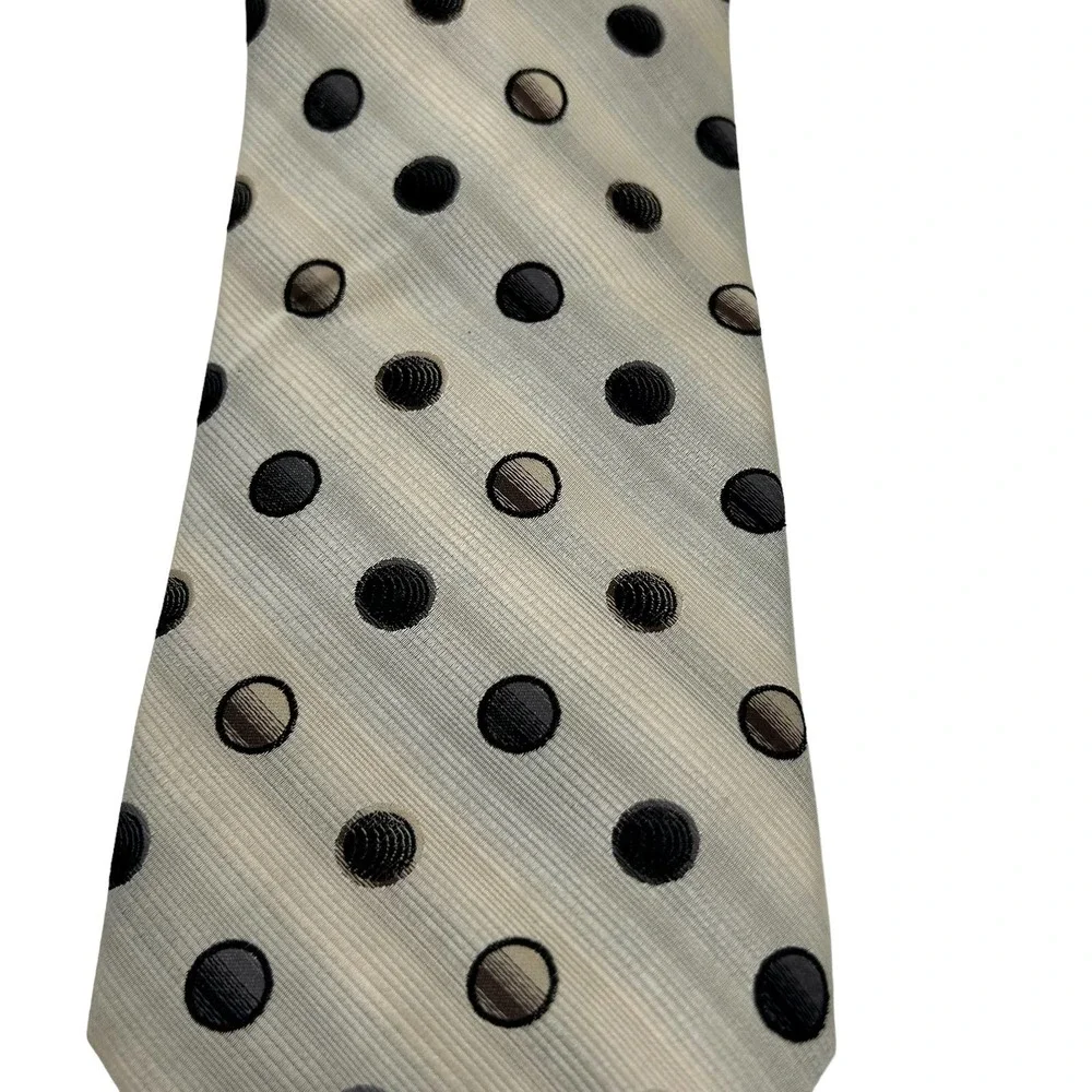 BENEDETTO BEIGE BROWN SPOTTED MEN’S 100% SILK TIE